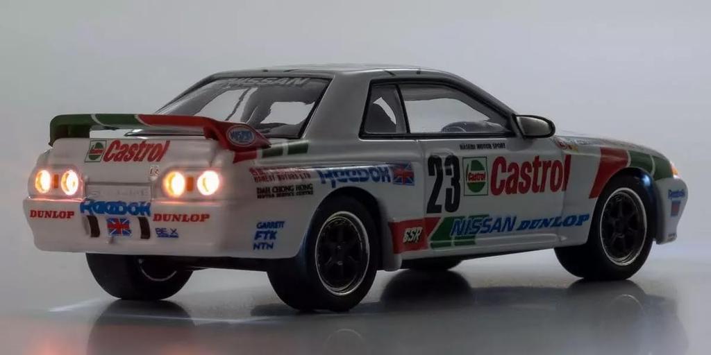 Kyosho Original Масштаб Castrol Skyline 1990 Готовая модель K07012LC 1/64 GT-R (Р32) Гр.А #23 Оборудован светодиодами