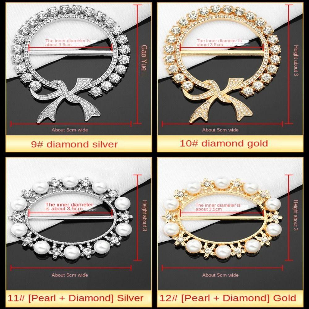 Crystal Clothing Corner Hem Waist Buckles Scarf Buckle Pearl Shawl Scarf Clip for T-Shirt Party