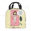 Мультяшная женская сумка для ланча с принтом медсестры для женщин Нет Пара Де Добрар Медсестра в беде Изолированная сумка-холодильник Оксфордская сумка-тоут для еды