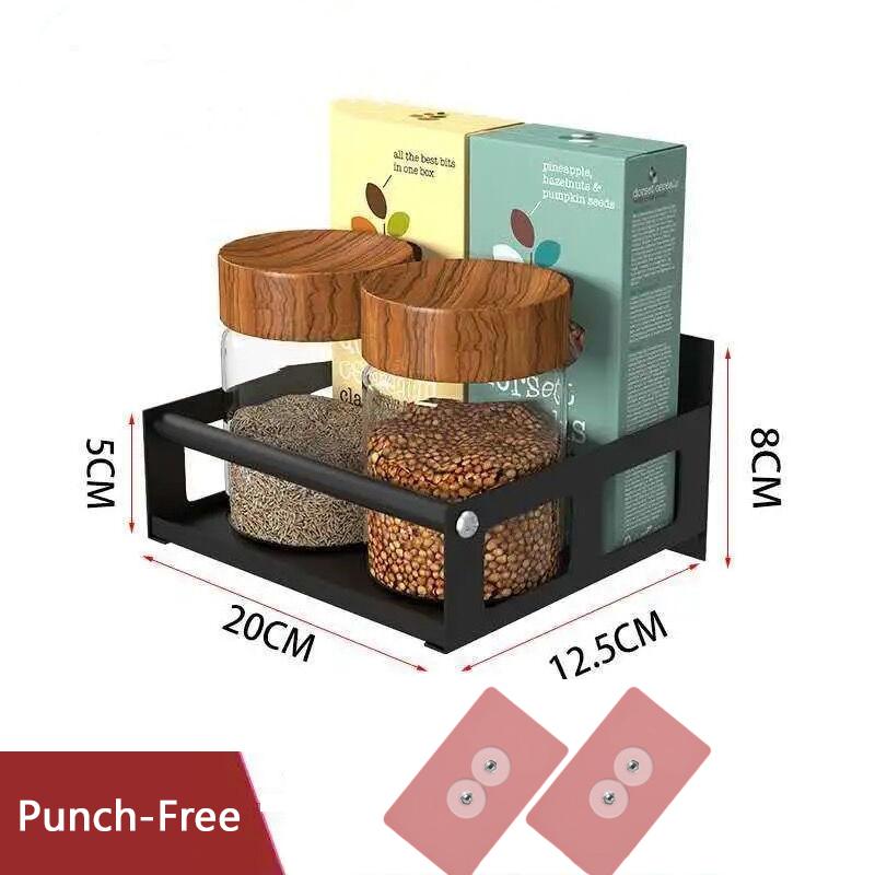 Полка для специй на кухне, настенные полки для хранения из нержавеющей стали, полка для бутылок с приправами, органайзер для ванной комнаты без перфорации