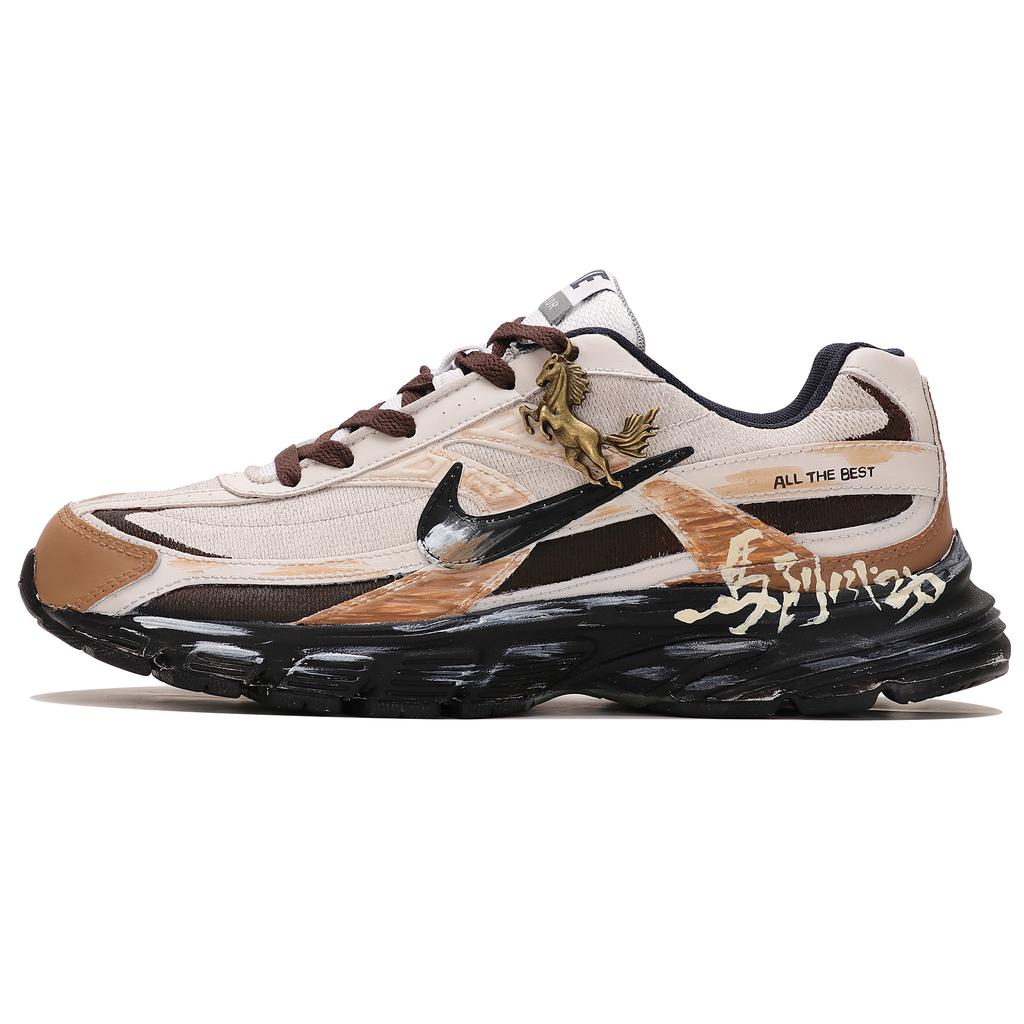 Nike Кроссовки для бега Initiator, износостойкие, низкие, мужские, бежево-черные 394055-101(КомандаТри-SBOX)