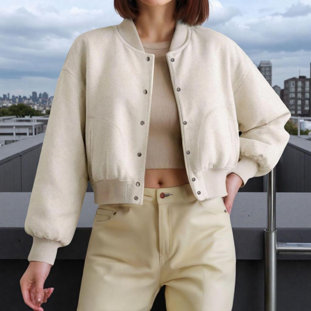 Women's Autumn American & European Style Short Pilot Wool Jacket