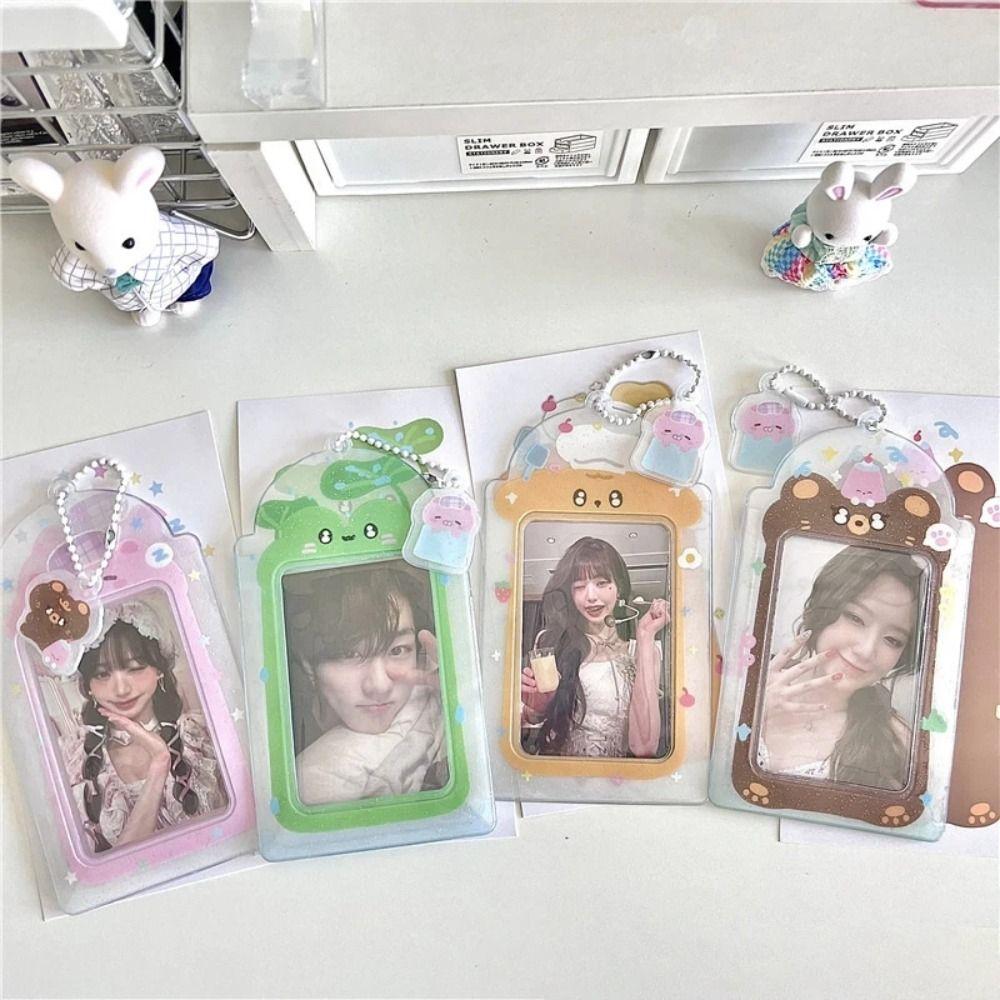 Новый Мультяшный Держатель для Фотокарточек 3 Дюйма ПВХ Чехол для Карт с Брелоком Чехол для Фотокарточек K-Pop Идола