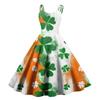 Женское повседневное модное платье с принтом в стиле ретро с открытыми плечами в стиле панк в стиле ретро