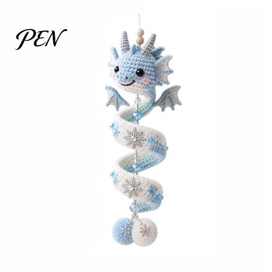 Handmade Yarn Dragon Kit DIY Spiral Hanging Ornament Kit, Easy Assembly Decorative Art Craft, Wall Decor for Festivals Crochet Home Classroom