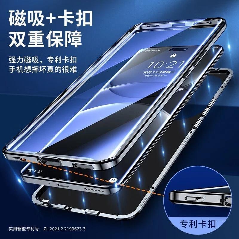 Металлический каркас 360 Полная защита Чехол для Oppo Reno 14 Pro 5G Reno14 14Pro Магнитная адсорбция Двустороннее стекло