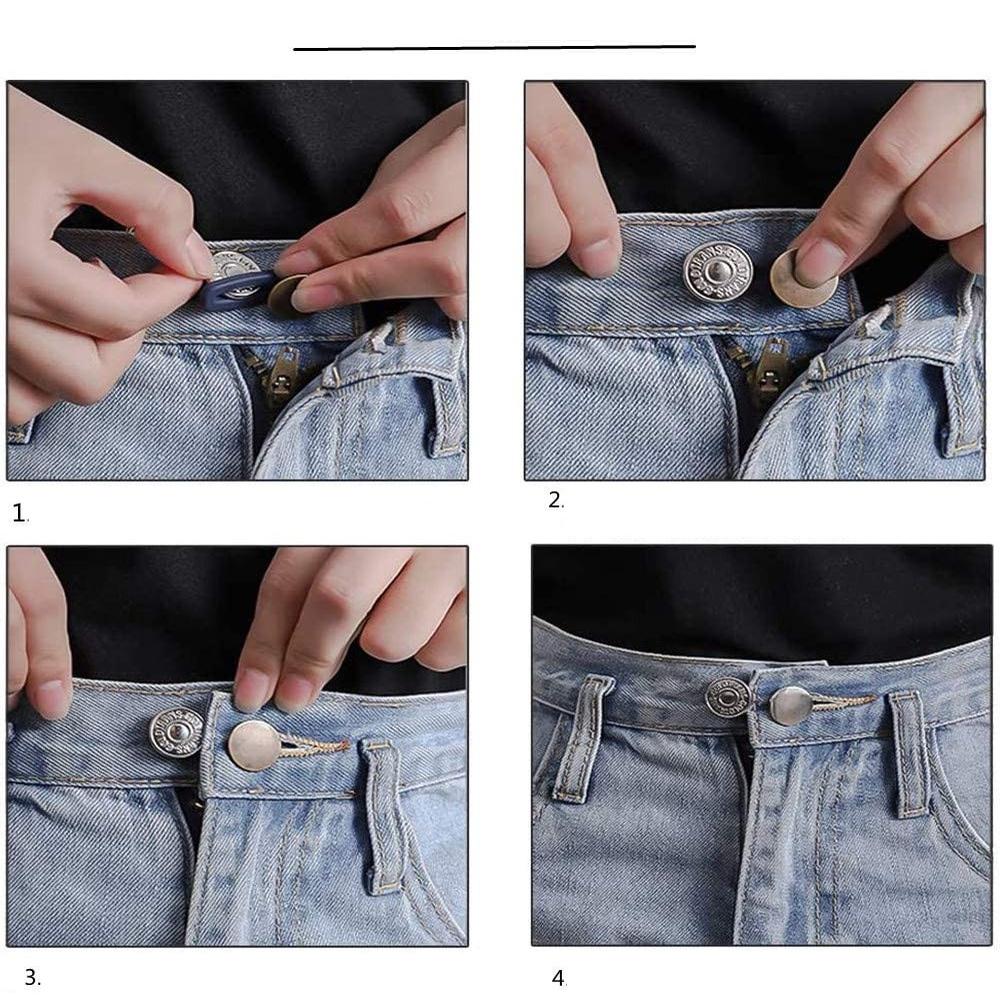 Adjustable Pants Button Waist Extender Alloy Detachable Jeans Clip