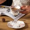 Gold-plated Lace Edge Classical Ceramic Cup&saucer Dining Table Coffee Mug Milk Mugs Afternoon Tea Teacup Fruit Juice Container