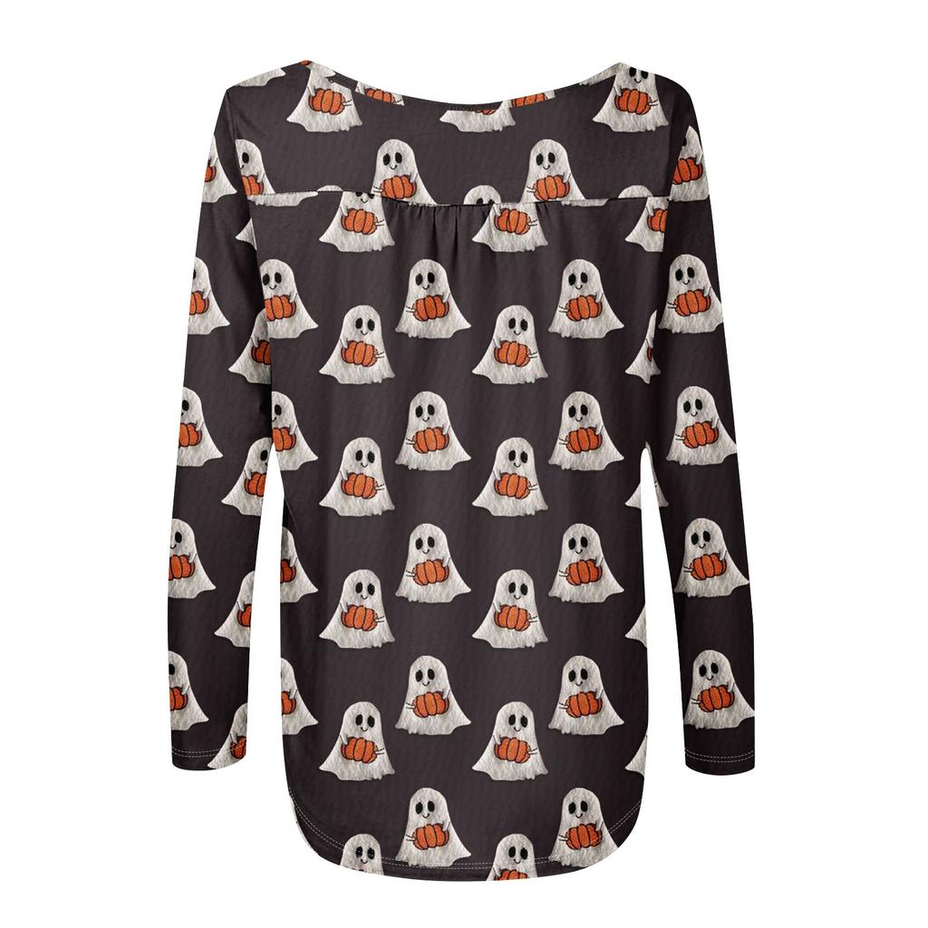 Женская туника с длинным рукавом, свободные топы, повседневные топы оверсайз, плиссированная туника, застегивающаяся на пуговицы, повседневные женские топы с принтом