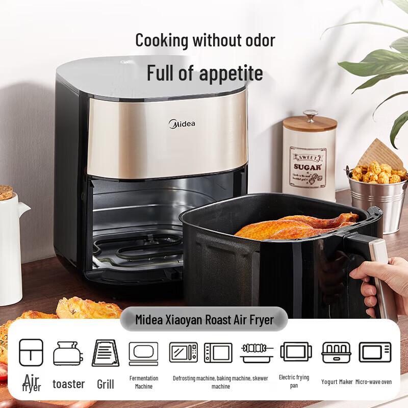 Midea Визуальная аэрофритюрница-духовка 6 л, вилка CN (адаптер в комплекте)