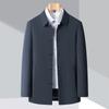 Spring New Mulberry Silk Jacket Men's Business Casual Lapel Middle-aged Administrative Cadre Leader Dad Jacket