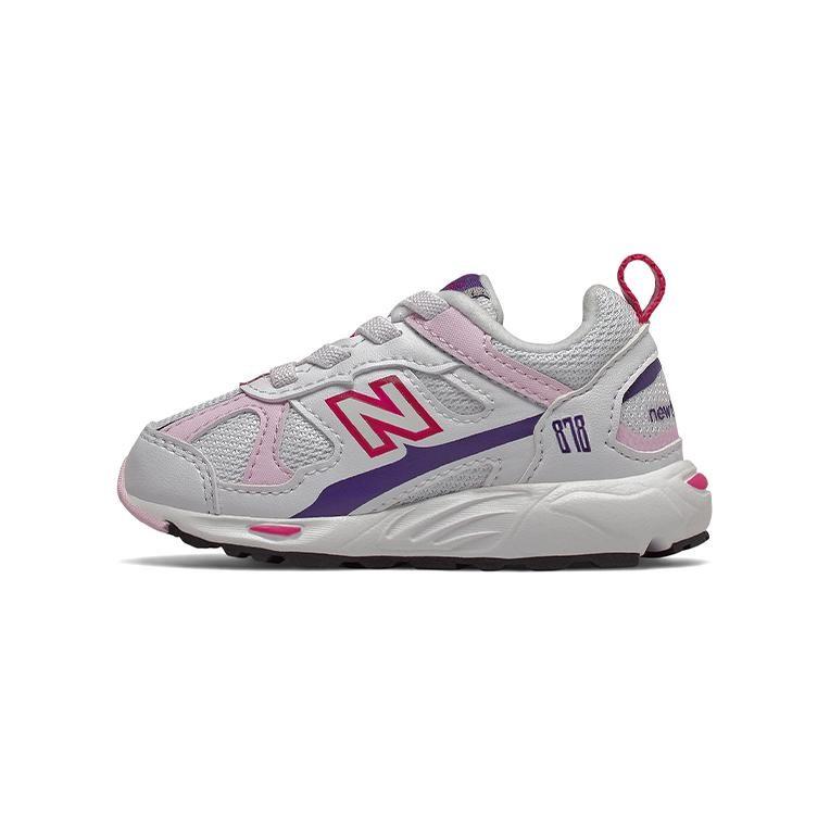 New Balance NB 878 Низкие кроссовки для малышей Бело-розовые Для младенцев и малышей IV878KWP