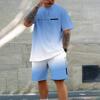 Мужской повседневный костюм с футболкой 3D, спортивная одежда больших размеров, многофункциональный повседневный костюм, летние шорты, футболка-шорты для активного отдыха