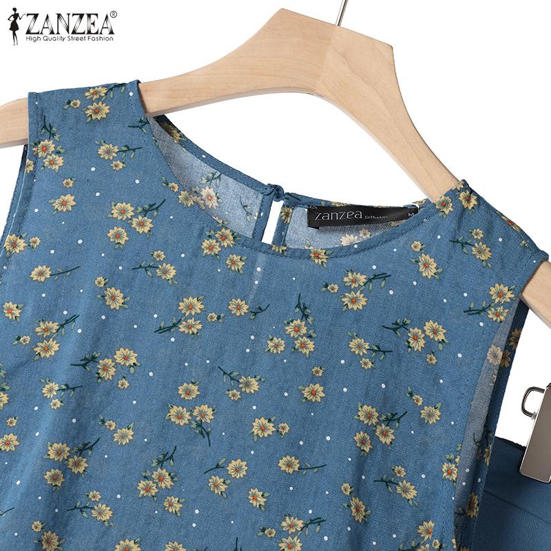 ZANZEA Женские летние комплекты из маек с круглым вырезом и карманами