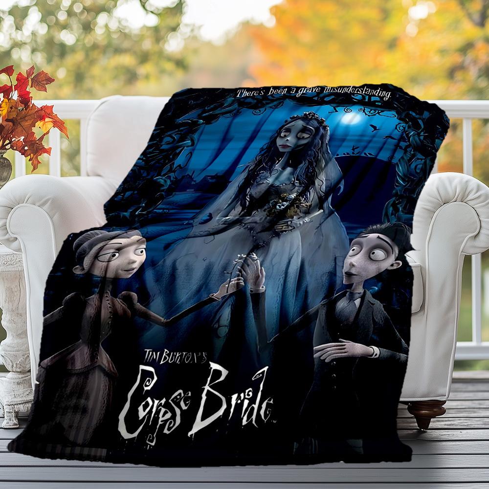 1pc Corpse BrideOutdoor Flannel Blanket Soft Plush Decor for Picnics, camping,Bedroom, Playroom, or Lunch Breakn1136A