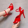Дизайнерские женские сандалии сексуальные супер высокие каблуки 11 см высотой ночной клуб прозрачные сандалии сексуальная обувь большая обувь