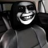 2pcs Horror-Themed Car Headrest Covers - Black & White Face Design, Unfilled Comfortable Seat Protectors for Sedan, Truck, SUV