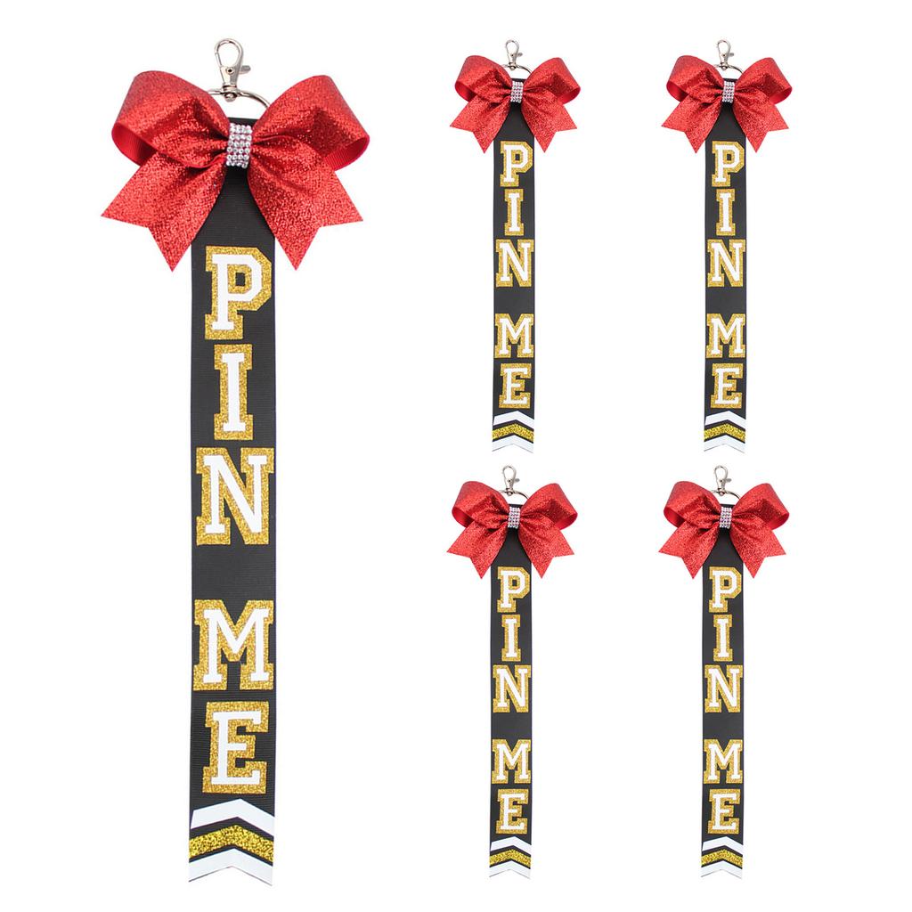 Set of 5 Cheer Team Ribbon Keychains Set Cheerleading Key Accessories for Sports Event and Team Building Activities