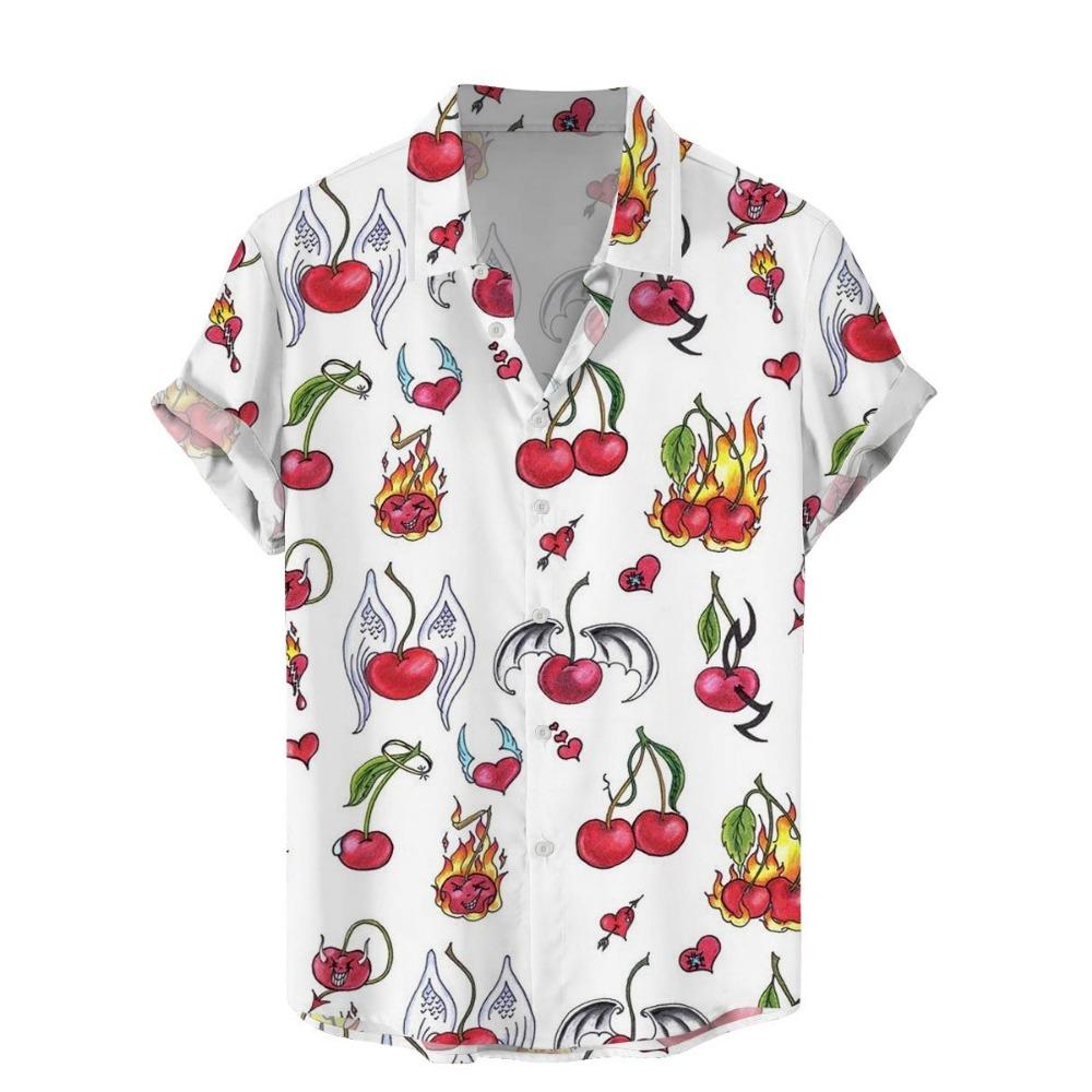 Мужская рубашка с рисунком тропических растений и 3D-принтом, летняя повседневная праздничная рубашка, новая одежда унисекс с короткими рукавами и пуговицами на лацканах