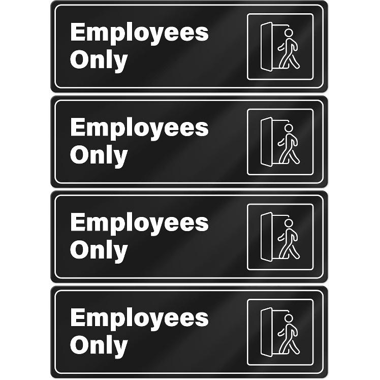 Private Sign Acrylic 9 x 3 Inches Self-Adhesive Waterproof Plastic Door Wall Sign for Business Office 4 Pack