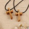 Wooden Cross Pendant Hand-carved Neckchain for Prayer Funny Cross Necklaces  Church