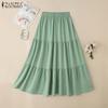 Women Casual Elastic Waist Loose Summer Long Skirts