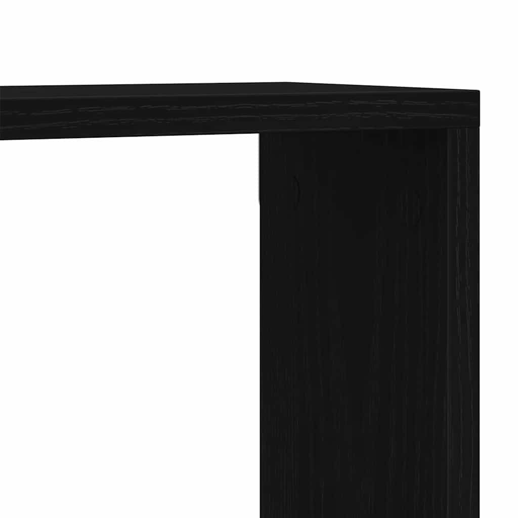 Wall Shelves with Shelf 2 pcs Black Oak Look 60 x 15 x 23 cm