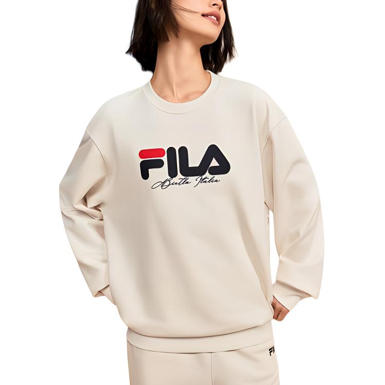 Fila Оригинальный свитшот флисовый свободного кроя Унисекс свитшот Паровой белый F51M449204F-IV