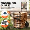 Firewood Log Cart, 113.4 kg Load Capacity, Outdoor and Indoor Wood Rack Storage Mover with Pneumatic Rubber Wheels, Heavy Duty Steel Dolly Hauler,