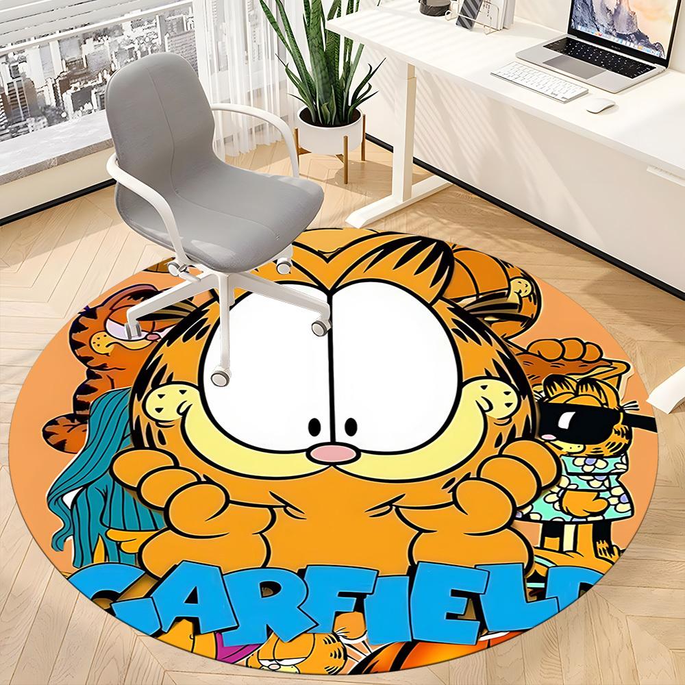 1pc Garfield Office Round Area Rug, Bedroom Living Room Home Decor, Room Deco, Offic a1016066