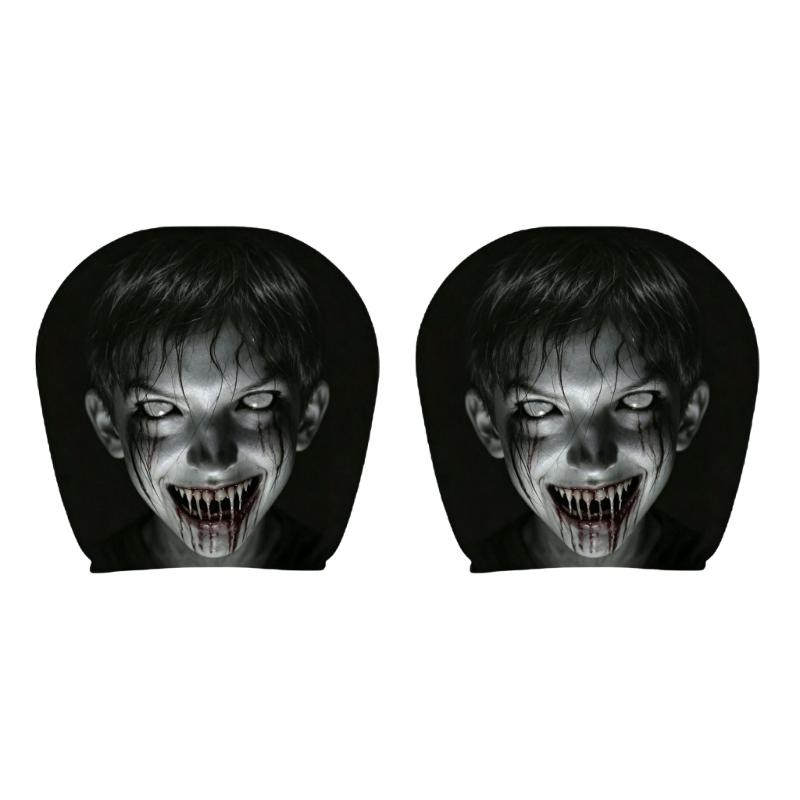 Prank Face Car Headrest Covers Unique Decors For Spooky Themed Interior Decors And Comfortable Neck Support