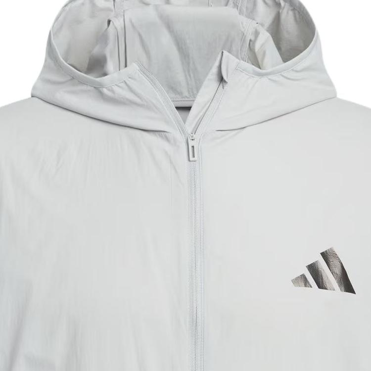 adidas Куртка с капюшоном для защиты от солнца с охлаждающим эффектом UPF, унисекс, серо-каменно-зеленая, KA9301