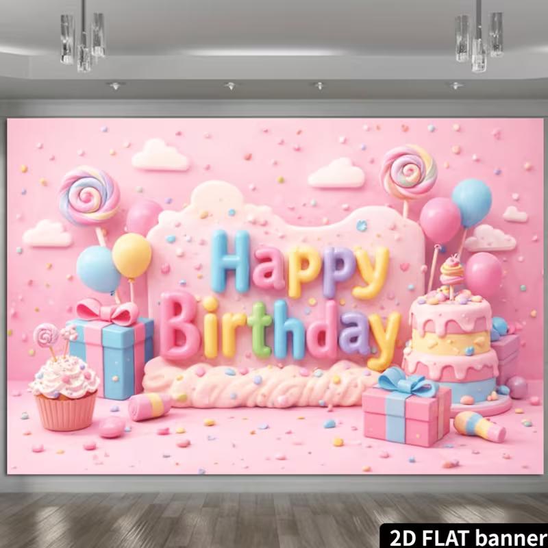 Двумерный плоский баннер-леденец для фотосессий 'Cake Smash', детских праздников и мероприятий