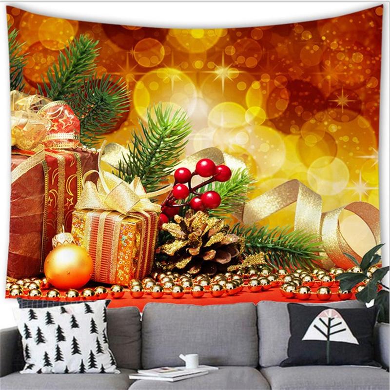 Рождество, Новый год, Рождественский подарок, украшение, гобелен с принтом, украшение для дома, гостиной, спальни, стены, гобелен