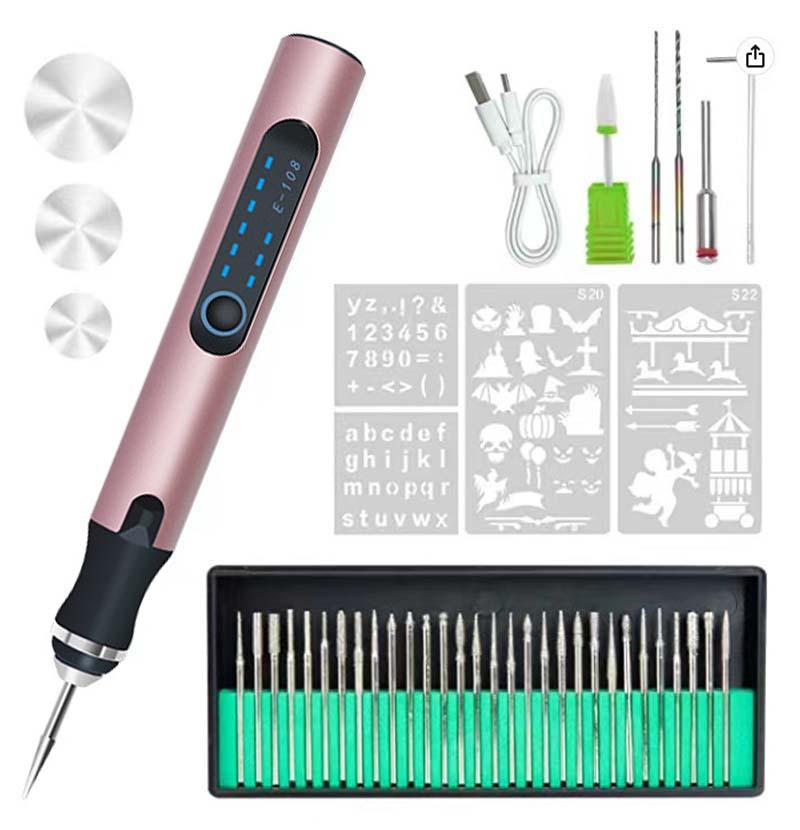 Аккумуляторная электрическая гравировальная ручка с 3 регулируемыми скоростями для ювелирных изделий, дерева, металла, стекла, камня