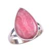 Ювелирное кольцо из чистого серебра 925 пробы с натуральным родохрозитом S.7 c8q78