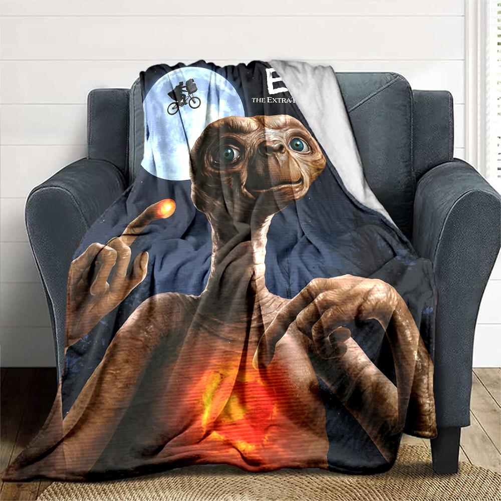 1pc E-ET1 Blanket, Gift, for Men and Women, Soft Blanket, Good for Sofa Bed Couch Travel, Lightweight Flannel Blanket
