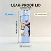 1PC Two Dachshund Dog Love Art Print 750ml Color Plastic Sports Water Bottle Leakproof Flip Straw Lid Suitable for Sports Office Home Use