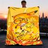 1pc Pikachu, Raichu Outdoor Flannel Blanket, Lightweight Warm Cozy for Travel Camping Office Soft Polyester Fabric