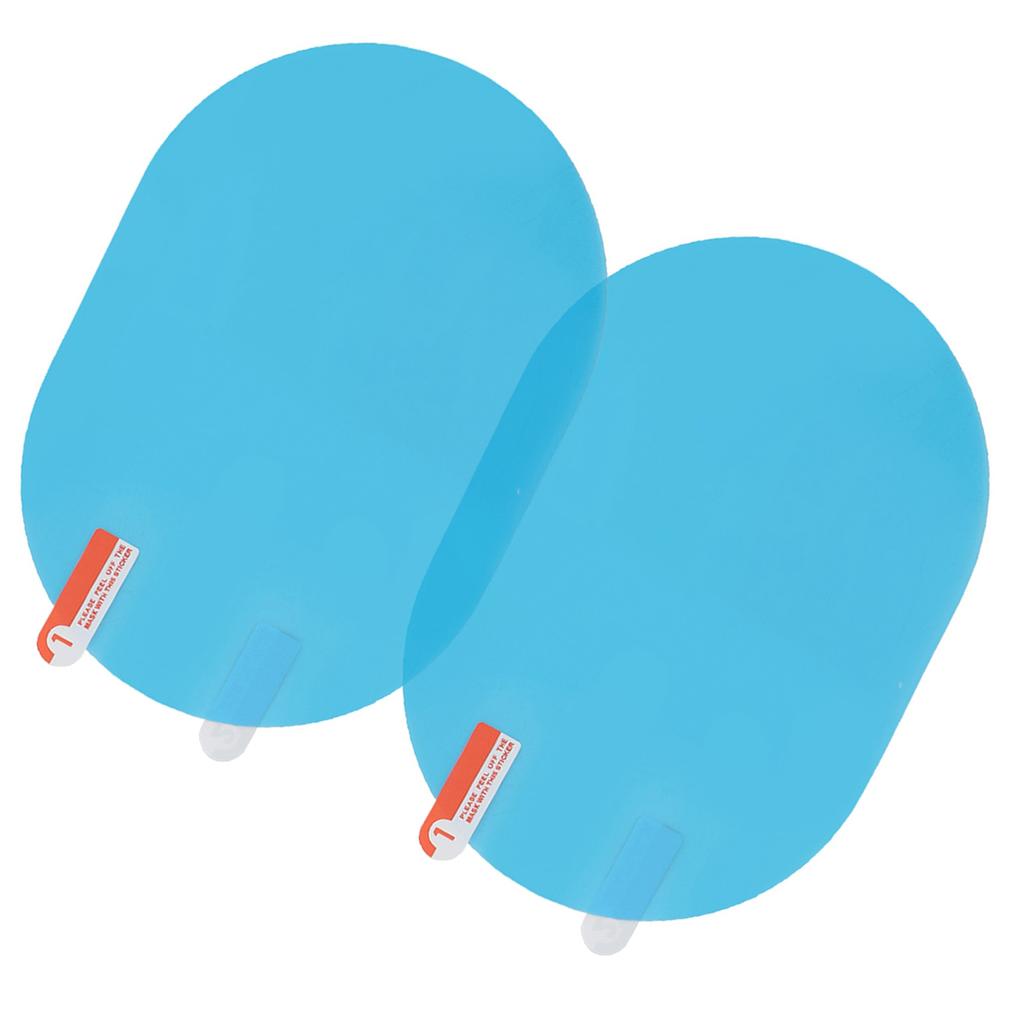 Car Rearview Mirror Rain Protective Film Anti Fog Rainproof Sticker 100x145mm Oval Blue