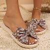 2024 New High Quality Women's Shoes Hot Selling Versatile Summer Ladies Fashionable Women's Shoes Bow Open Toe Flat Slippers
