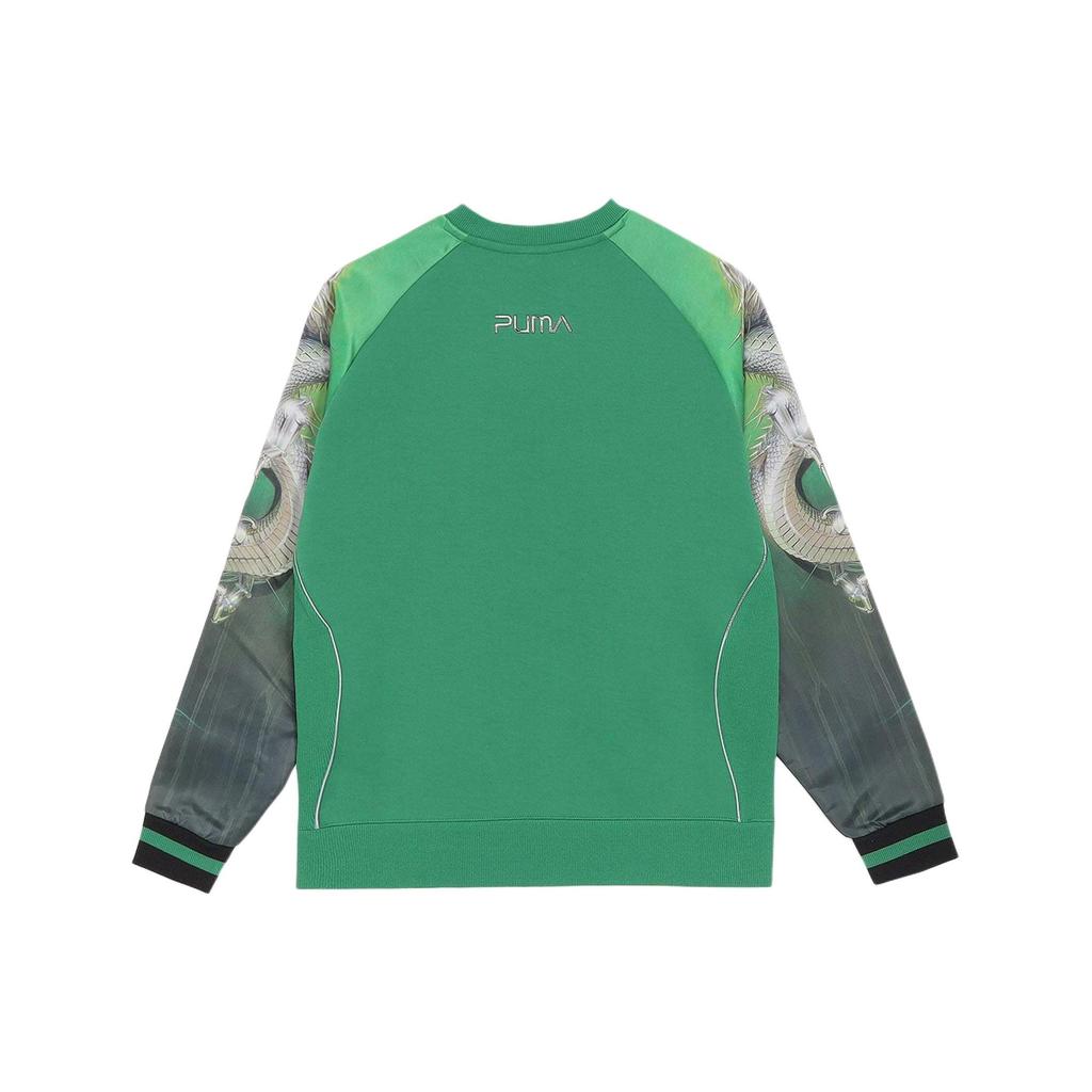 Puma X Sorayama Collaboration Pattern Printed Casual Celebrity Neck Long Sleeve Hooded Men Hoody Green 626533-17