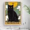 Чёрный Кот Защитник Винтажный Постер и Принт Подарок Любителю Таро Абстрактная Граффити Холст Живопись Настенная Картина для Комнаты Без Рамки