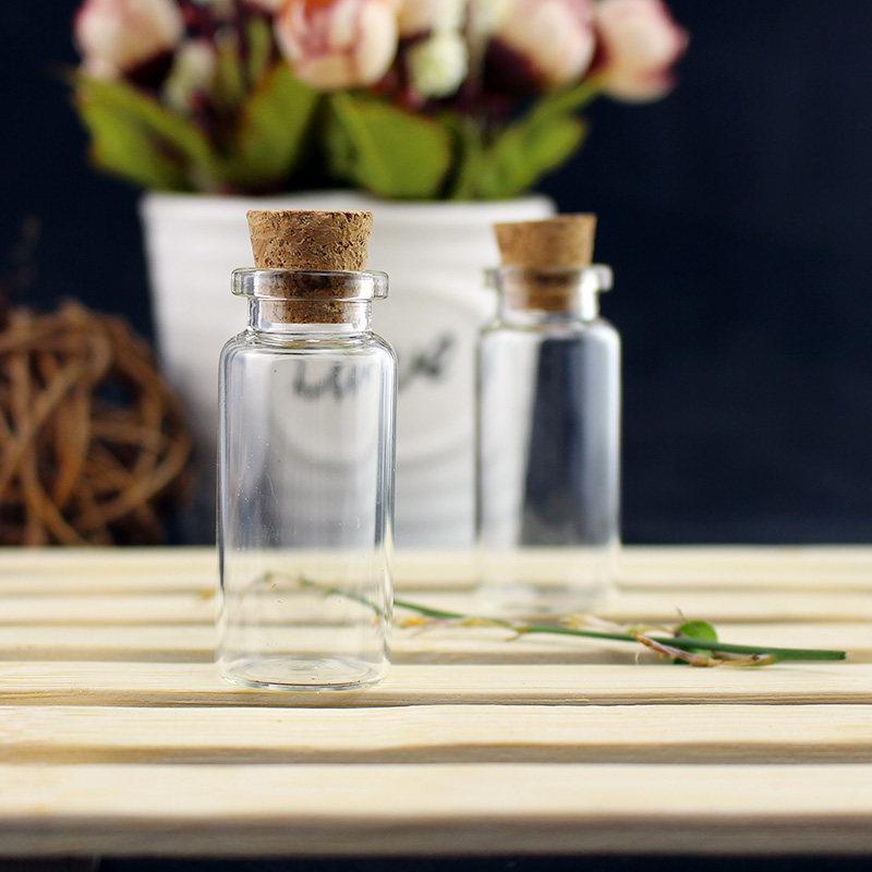 Furniture Decoration Subpackage Storage Flask Mini Small Capacity Transparent Glass Bottle Multi Purpose Cork Lid Glass Vial
