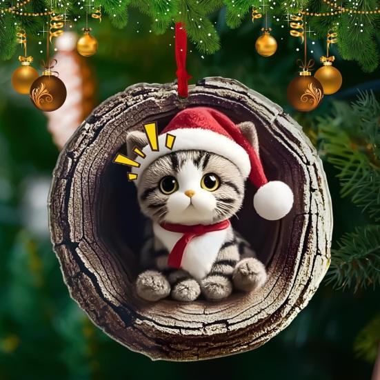 Рождественское украшение Дупло совы Белый медведь Кот Дизайн Акриловая подвеска