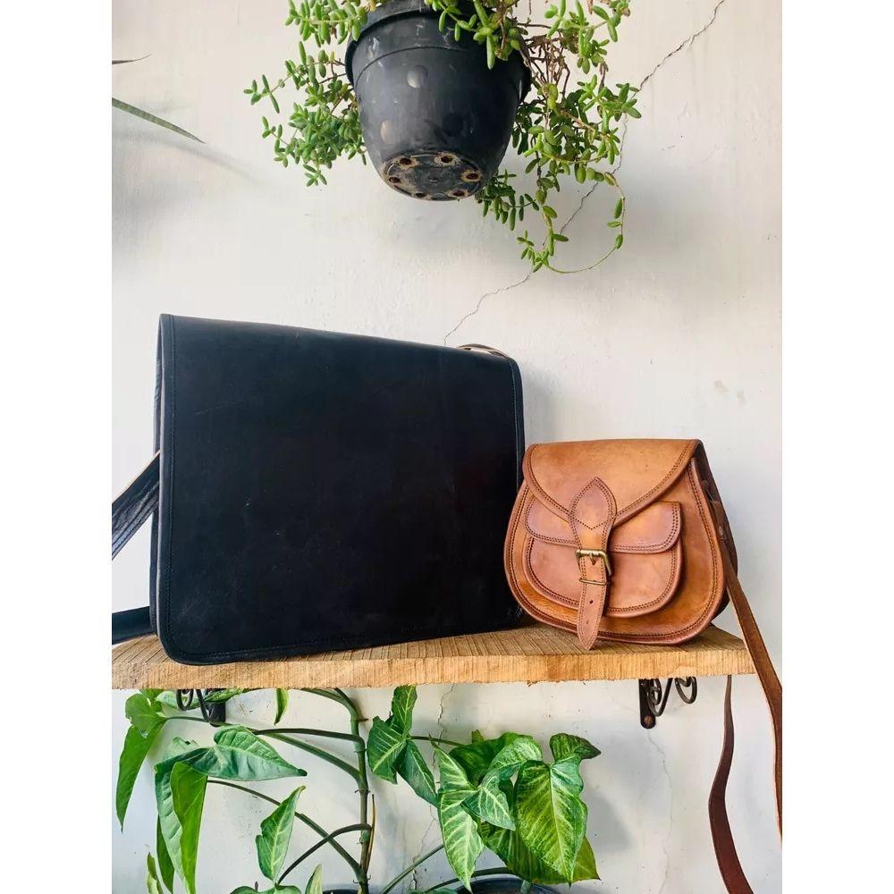 Мужская сумка-мессенджер из козьей кожи ручной работы, черная сумка для ноутбука  ( Бесплатная подарочная сумка-слинг коричневого цвета размером 9 x 7 x 3 дюйма )