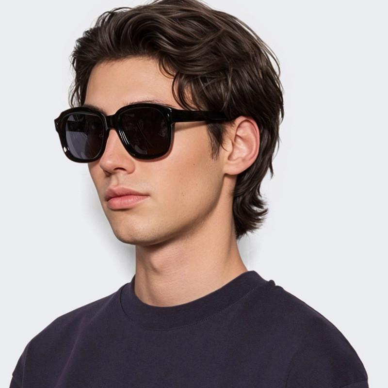 Modern Flattop Square Sunglasses For Men With Uv Protection For Travel And Parties