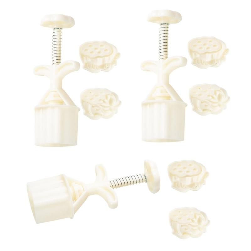 Flower Pattern Moon Cake Press Molds Cookie Stamps Chinese MidAutumn Moon Cake Maker Decorating Tool for Making Cookie