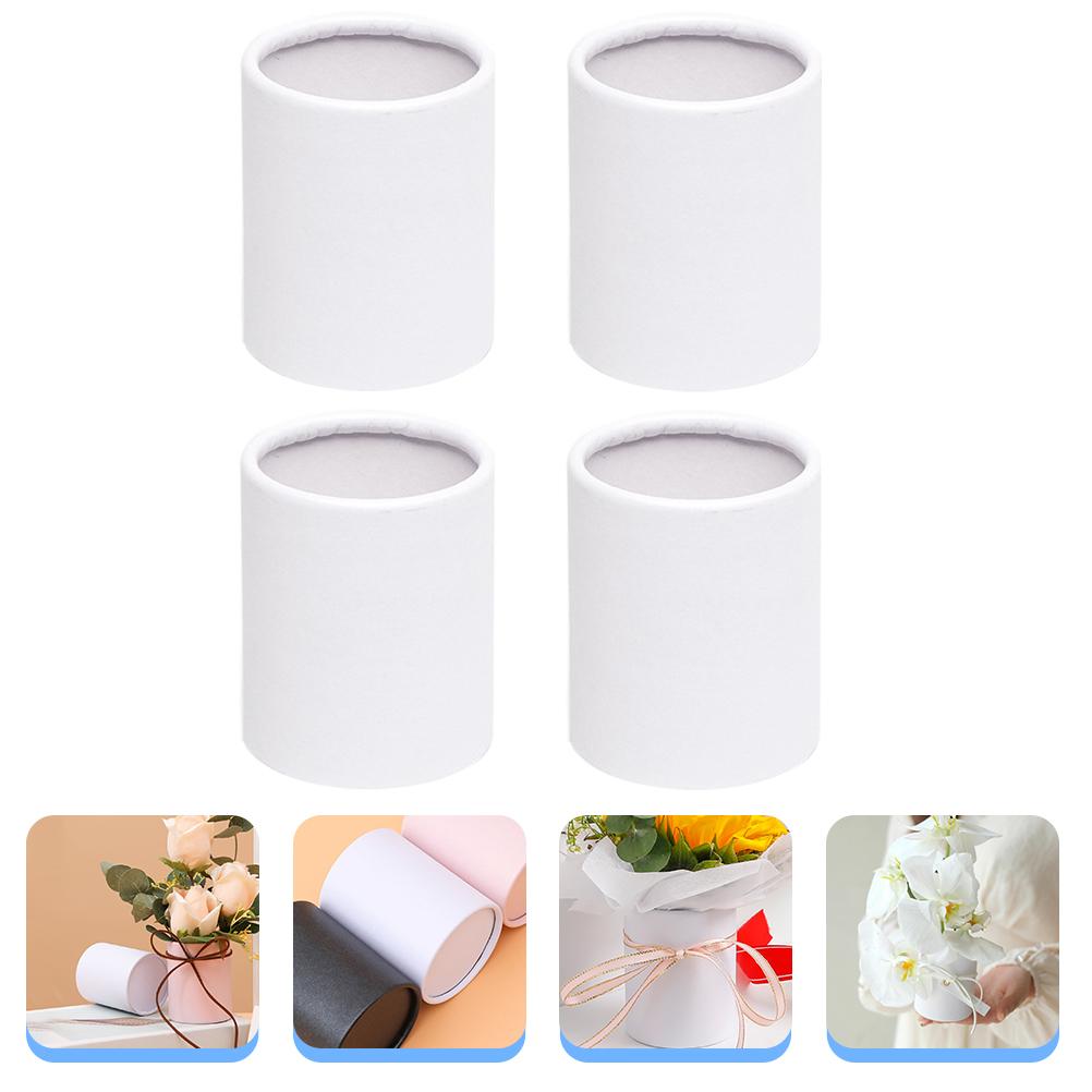 4 шт. Декор для объятий, круглый букет, бумажные коробки, упаковка для цветов, ваза, подарок, картонный цилиндр, маленькие цветы для невесты