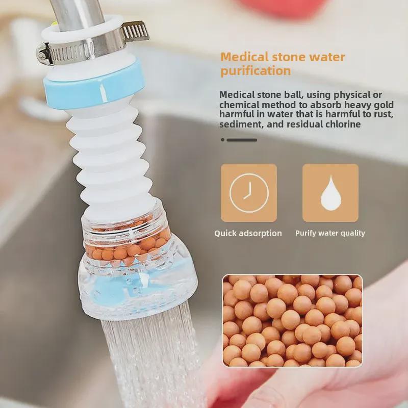 Выдвижной фильтр для кухонного крана с водосберегающей очисткой и душевой головкой из медицинского камня